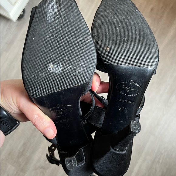 Prada Beautiful Black Satin Heels - Picture 10 of 11